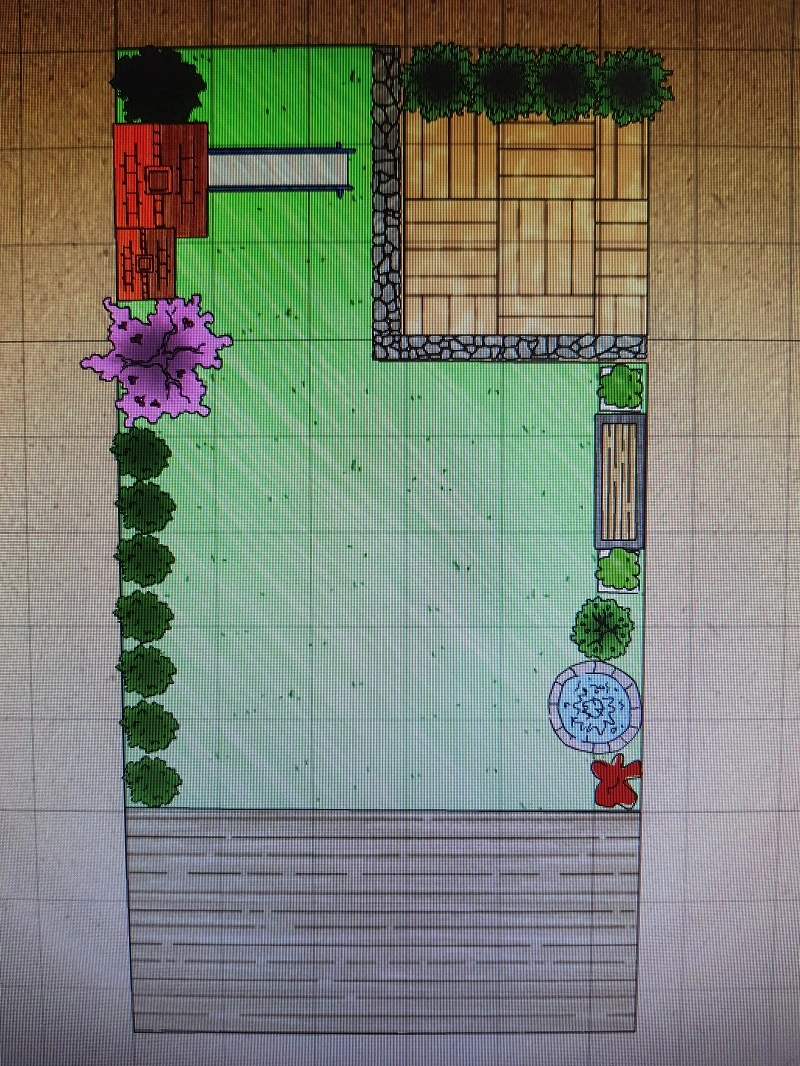 MiniReihenhausgarten Gartenfläche mit Versenkregnern