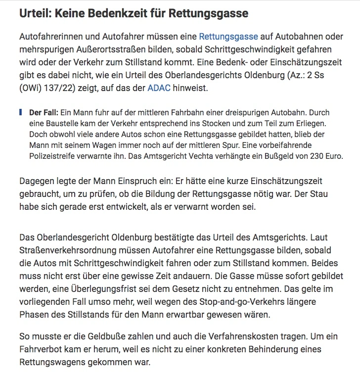 Aktuelles Urteil- Fahrer schließt sich Rettungsgasse nicht an – Fall landet vor Gericht ©GMX.webp