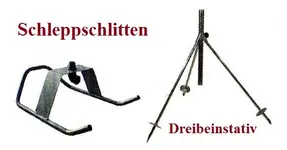 Schlitten und Dreibeinstativ.webp